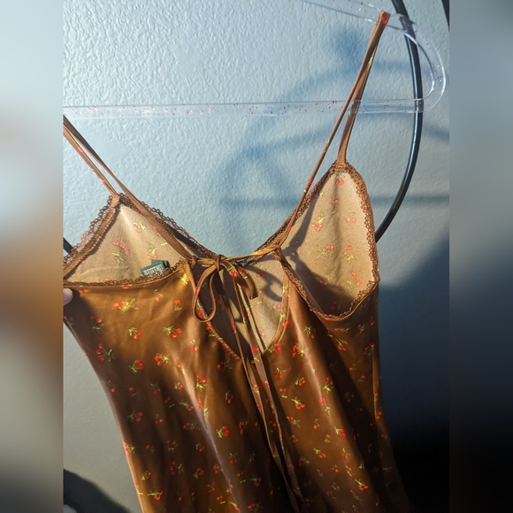 Wild Fable Lace Trim Slip Dress Copper Cherries - Picture 3 of 6